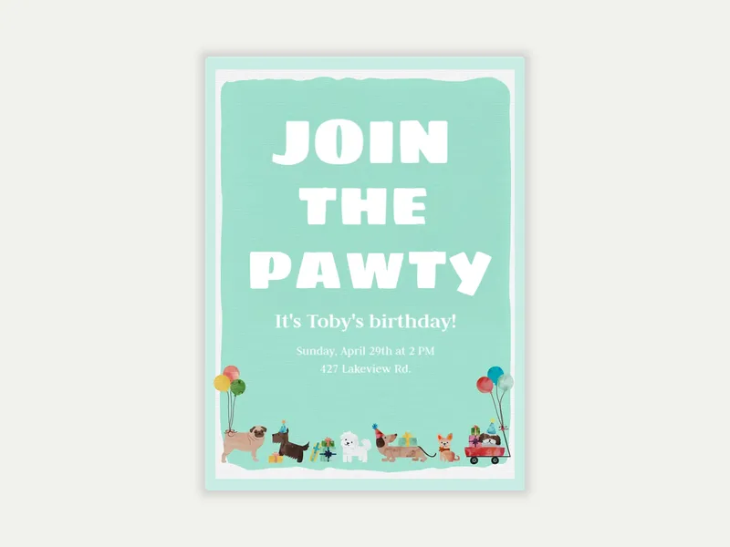 Pawty - pet_party - Invitation