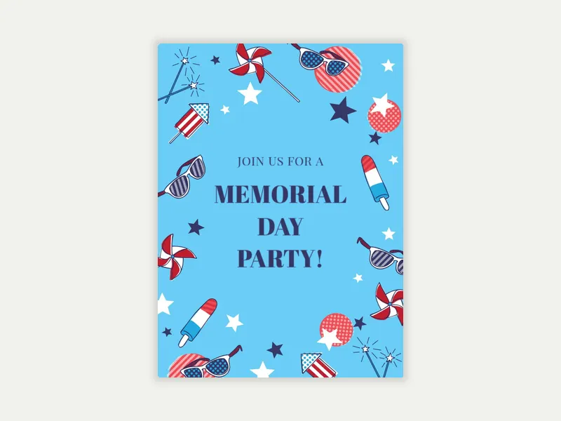 Patriotic Summer - memorial_day - Invitation