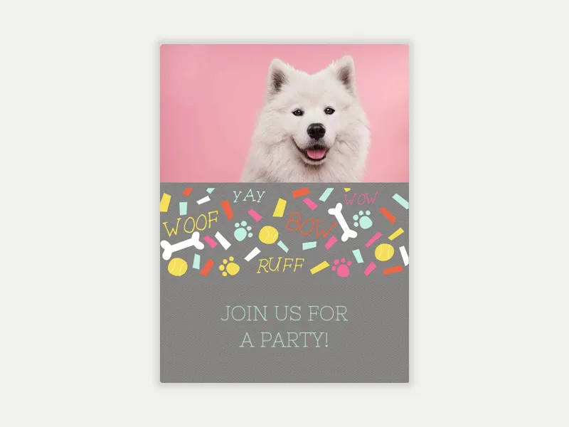 Party Pup Confetti (Photo) - pet_party - Invitation