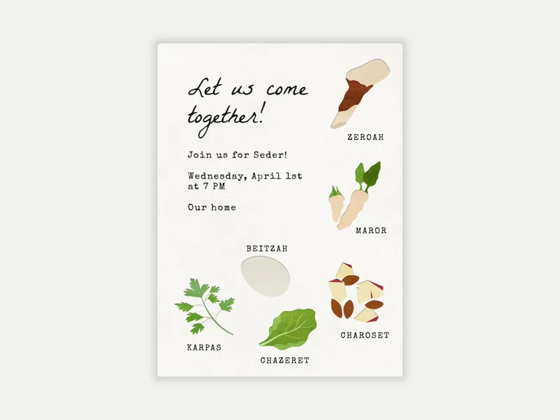 Passover Plated - passover - Invitation