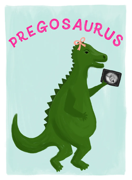 Pregosaurus - baby_shower_cards - Card