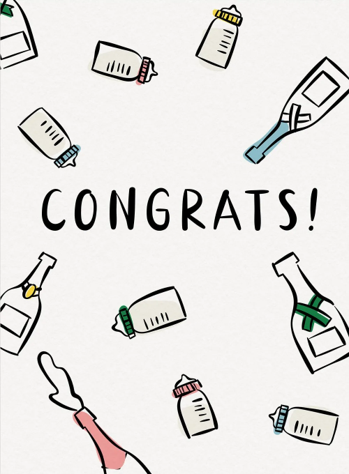 Poppin' Bottles Congrats - baby_shower_cards - Card