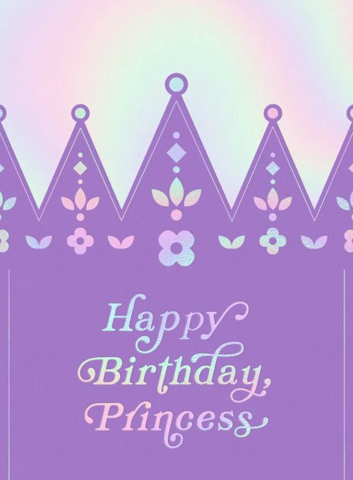 Princess Birthday Tiara Card - birthday_kids_cards - Card