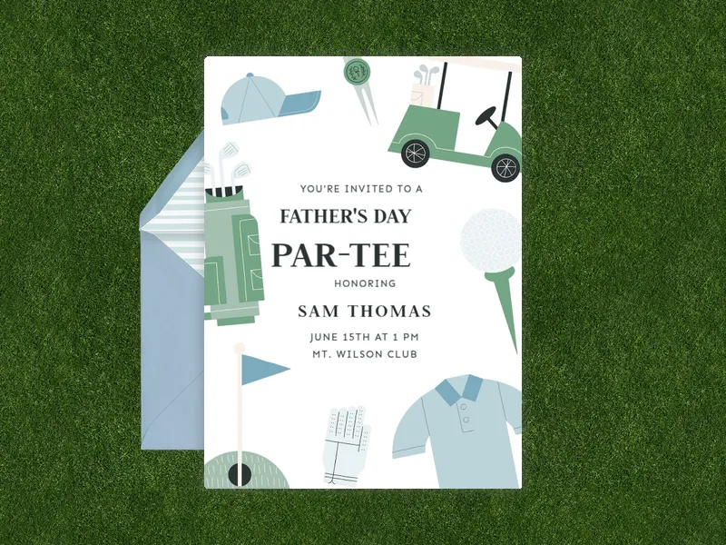 Par-tee Time - fathers_day - Invitation
