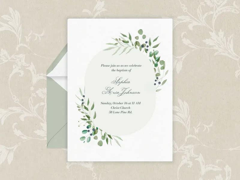 Precious Watercolor Floral - baby_naming_bris - Invitation