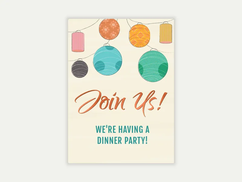 Printed Paper Lanterns - family_gathering - Invitation