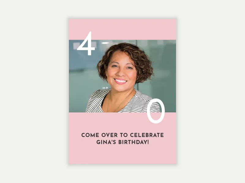 Pink Decade (Photo) Invitation free template design
