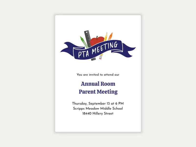 Room Parent Meeting - back_to_school - Invitation