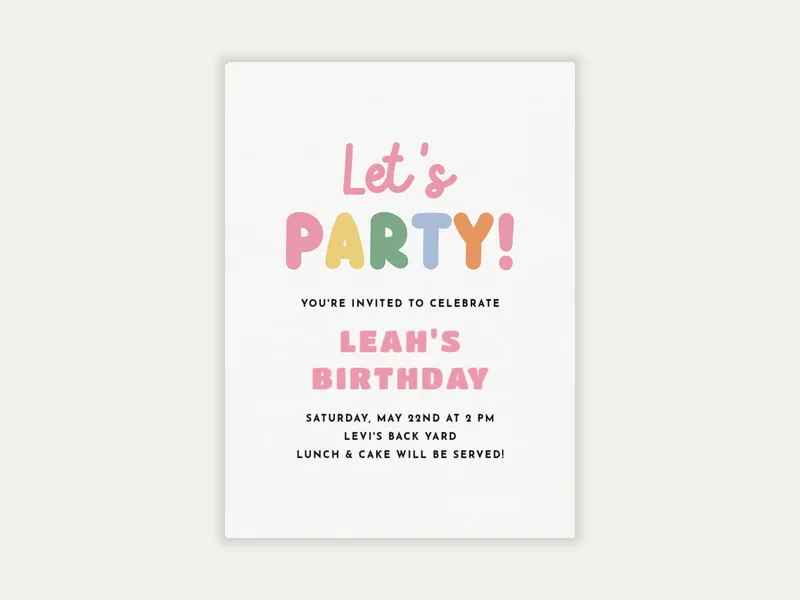 Rainbow Palooza - birthday_forkids - Invitation