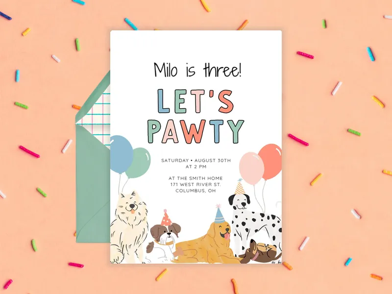 Raise the Woof - pet_party - Invitation