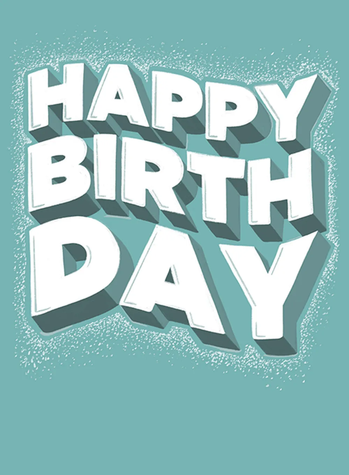 Raised Typography Birthday - birthday_adults_cards - Card