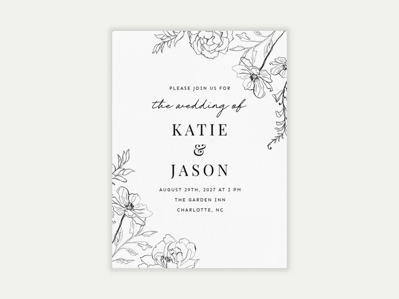 Peony Blooms - wedding - Invitation