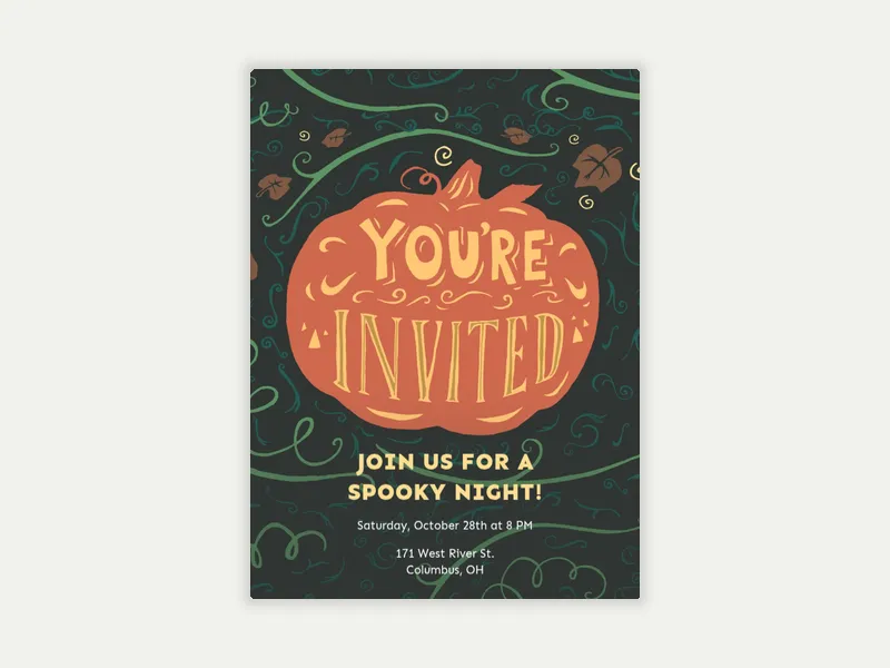 Pumpkin Swirl - fall - Invitation