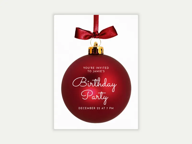 Red Dangling Ornament - featured - Invitation