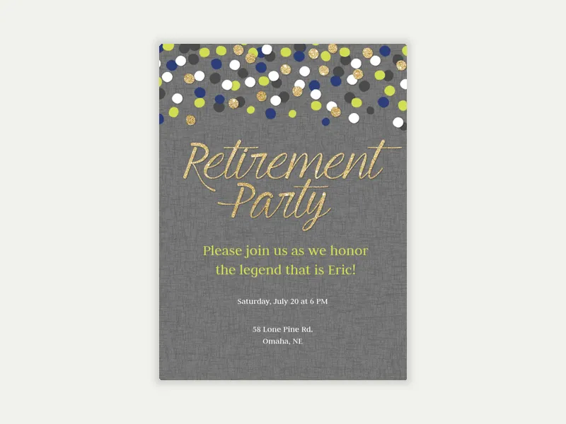 Retirement Confetti - retirement_farewell - Invitation