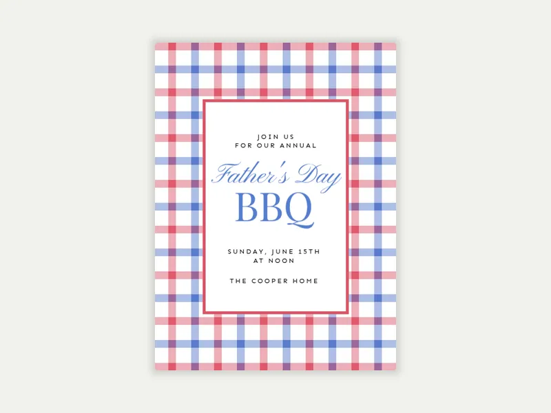 Red, White & Gingham - fathers_day - Invitation
