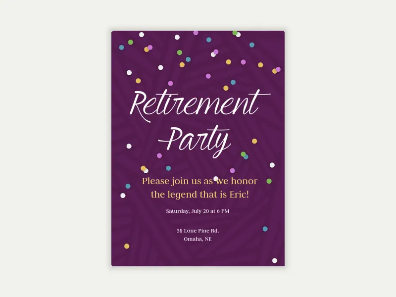 Small Confetti - retirement_farewell - Invitation