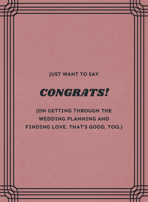 Retro Typography Congrats - wedding_bridal_cards - Card