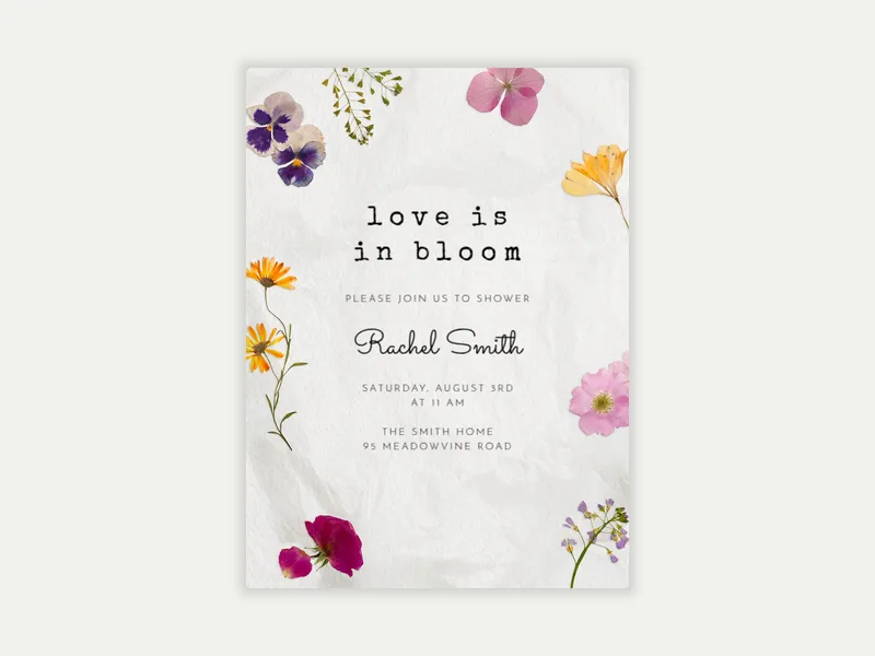 Pressed Flowers - showers_and_parties - Invitation