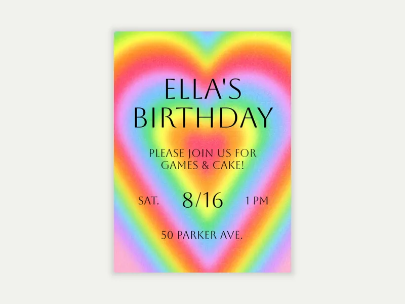 Rainbow Aura Birthday - 9th_birthday - Invitation