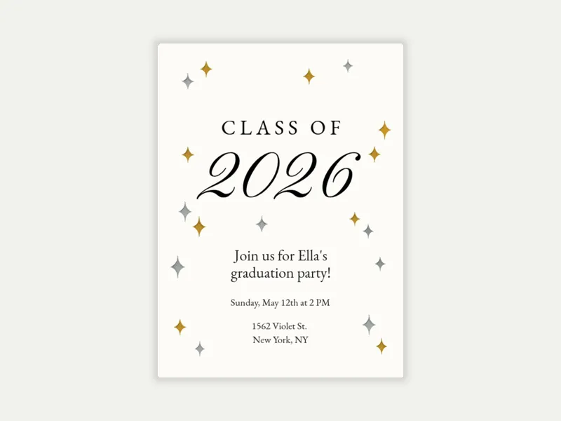 Retro Star - graduation - Invitation