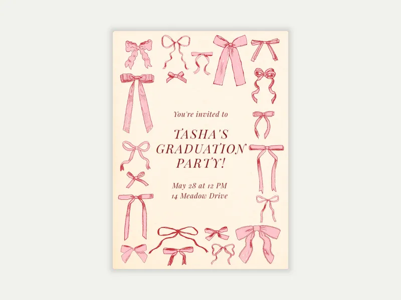 Ribbons and Bows - quinceanera - Invitation