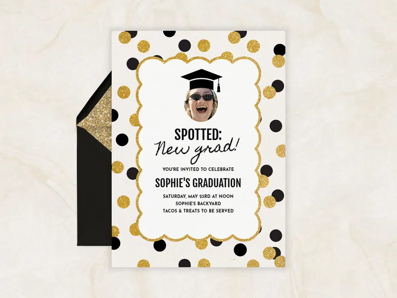 Playful Polka (Photo) - graduation - Invitation