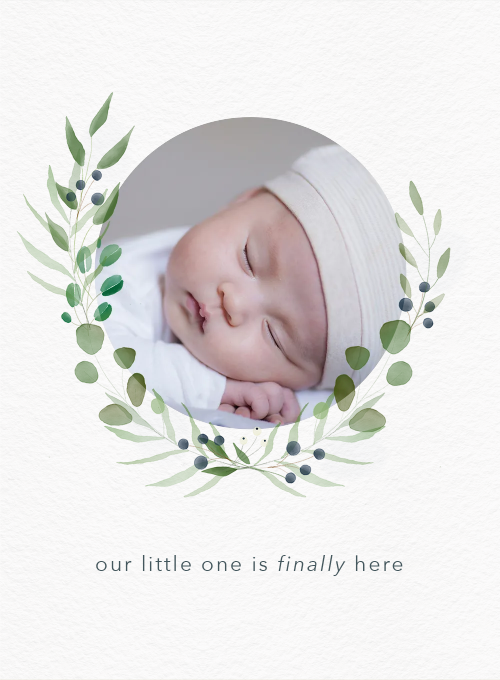 Precious Watercolor (Photo) - birth_announcements - Card