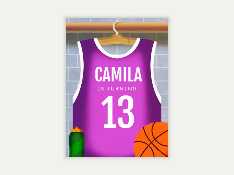 Purple Basketball Jersey - college_basketball - Invitation