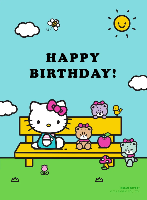 Sanrio’s Hello Kitty: Playtime in the Park - birthday_adults_cards - Card