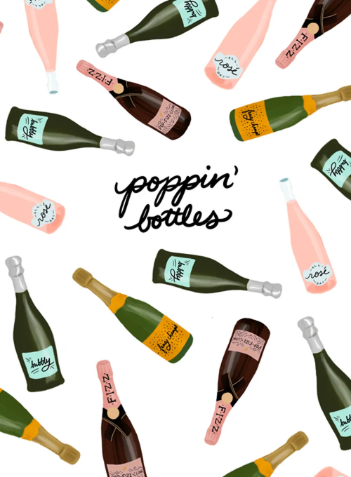 Poppin' Bottles Champagne - wedding_announcements - Card
