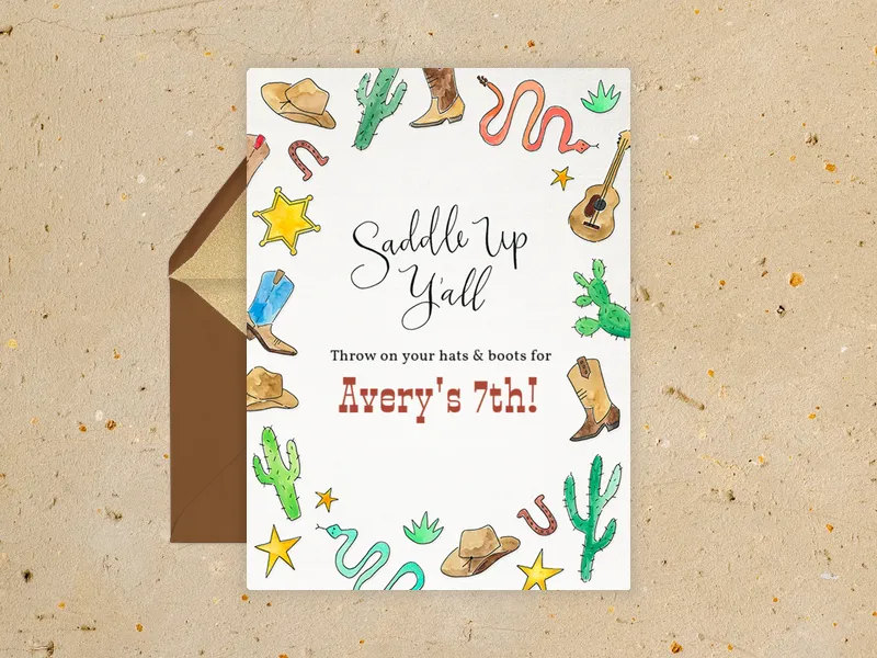 Saddle Up Y’all Birthday - 7th_birthday - Invitation