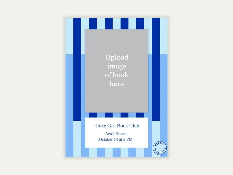 Reese’s Book Club: Blue Reading Time (Photo) - reeses_book_club - Invitation