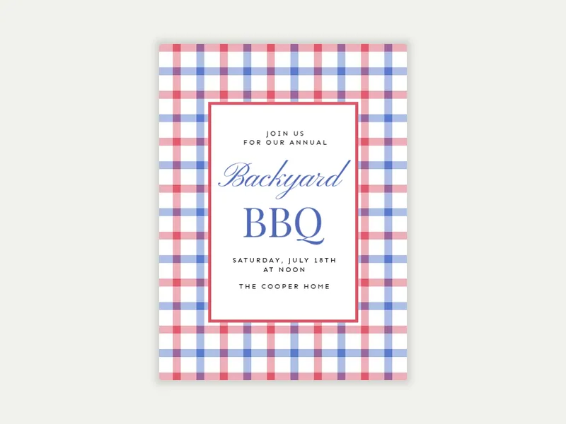 Red, White & Gingham BBQ - featured - Invitation