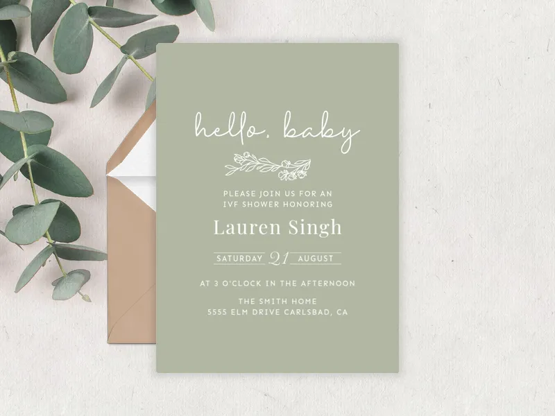 Sage Floral - parenthood_journey - Invitation