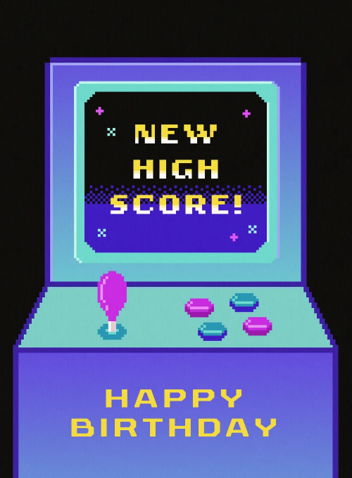 Retro Arcade Game Birthday Card - birthday_cards - Card