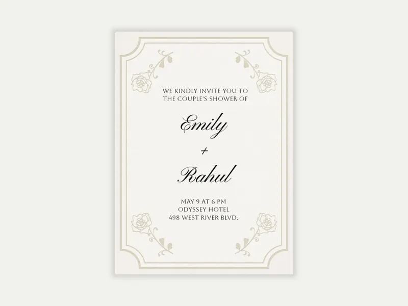 Rosy Celebration - couples_shower - Invitation
