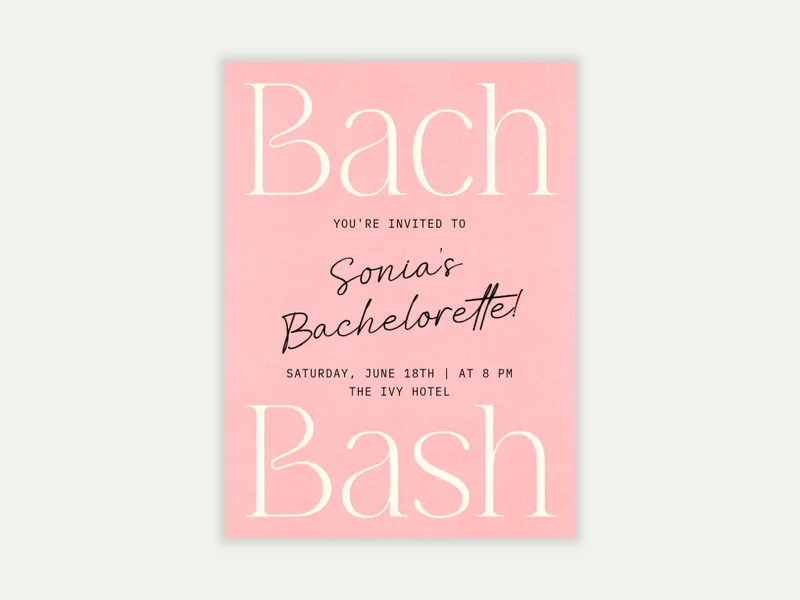 Pink Script Meets Serif - bachelorette - Invitation