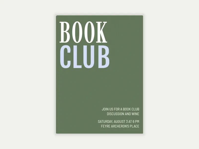 Serif Celebration - book_club - Invitation