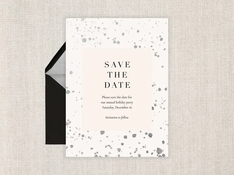 Silver Paint Splatter Save the Date - parties_save_the_date - Invitation