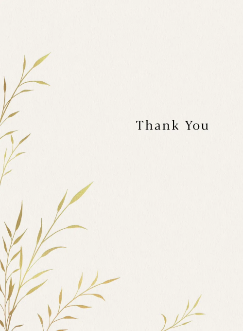 Simple Gold Leaves - thankyou_cards - Card