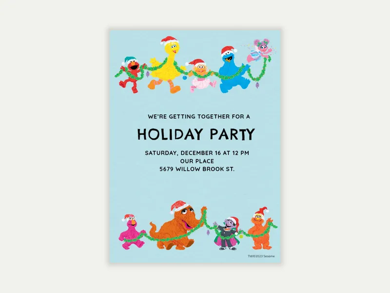 Sesame Street: Holiday Scribble - sesame_street - Invitation