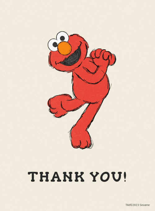 Sesame Street: Elmo & Rainbows - thankyou_cards - Card