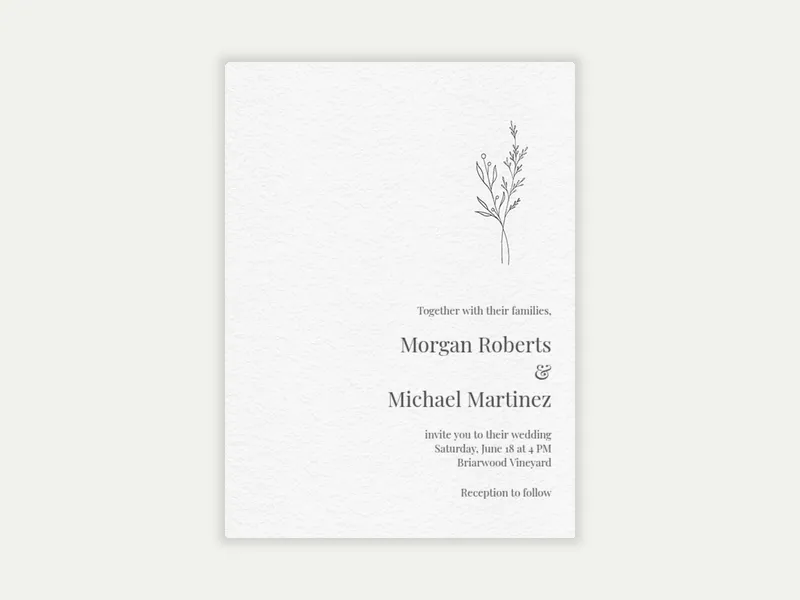Simple Sprigs - wedding_day - Invitation
