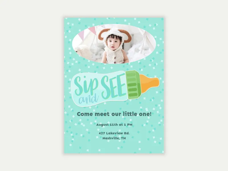 Baby Bottle (Photo) - sip_and_see - Invitation