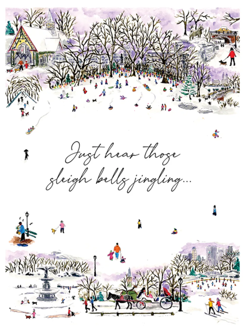 Sleighing in the Park - christmas_cards - Card