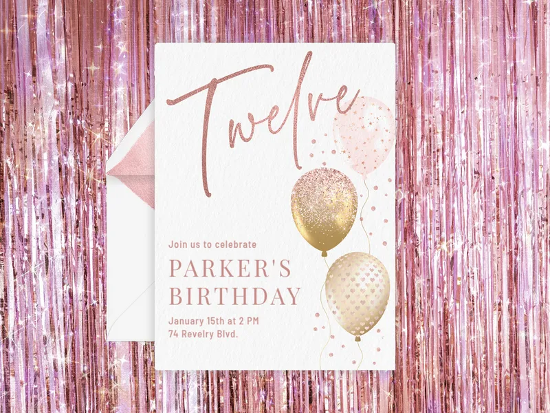 Simply Shimmering - tween_birthday - Invitation