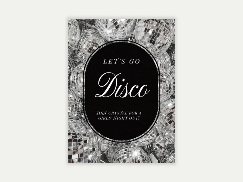 Silver Mirror Ball - 21st_birthday - Invitation