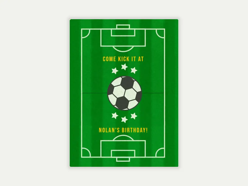 Soccer Field Top View - soccer - Invitation