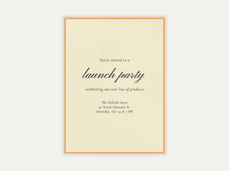 Solid Orange Border - shopping_events - Invitation